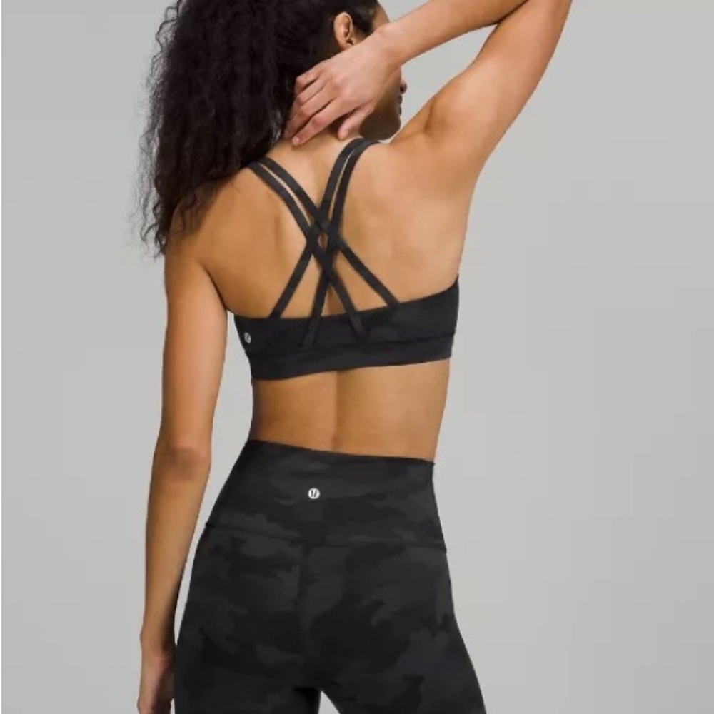 Lululemon Athletica Energy Bra With multi Straps Black Size 10